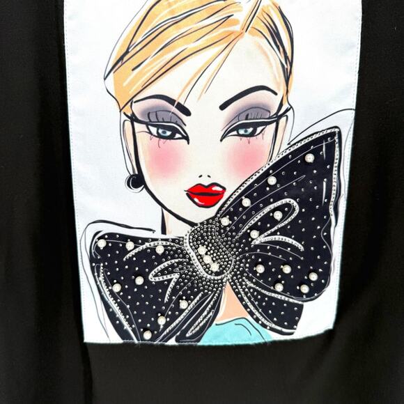Y2K Vintage Coquette Graphic T Shirt, Fashion Girl Bow Balloon Sleeve L Pearl - Picture 3 of 5